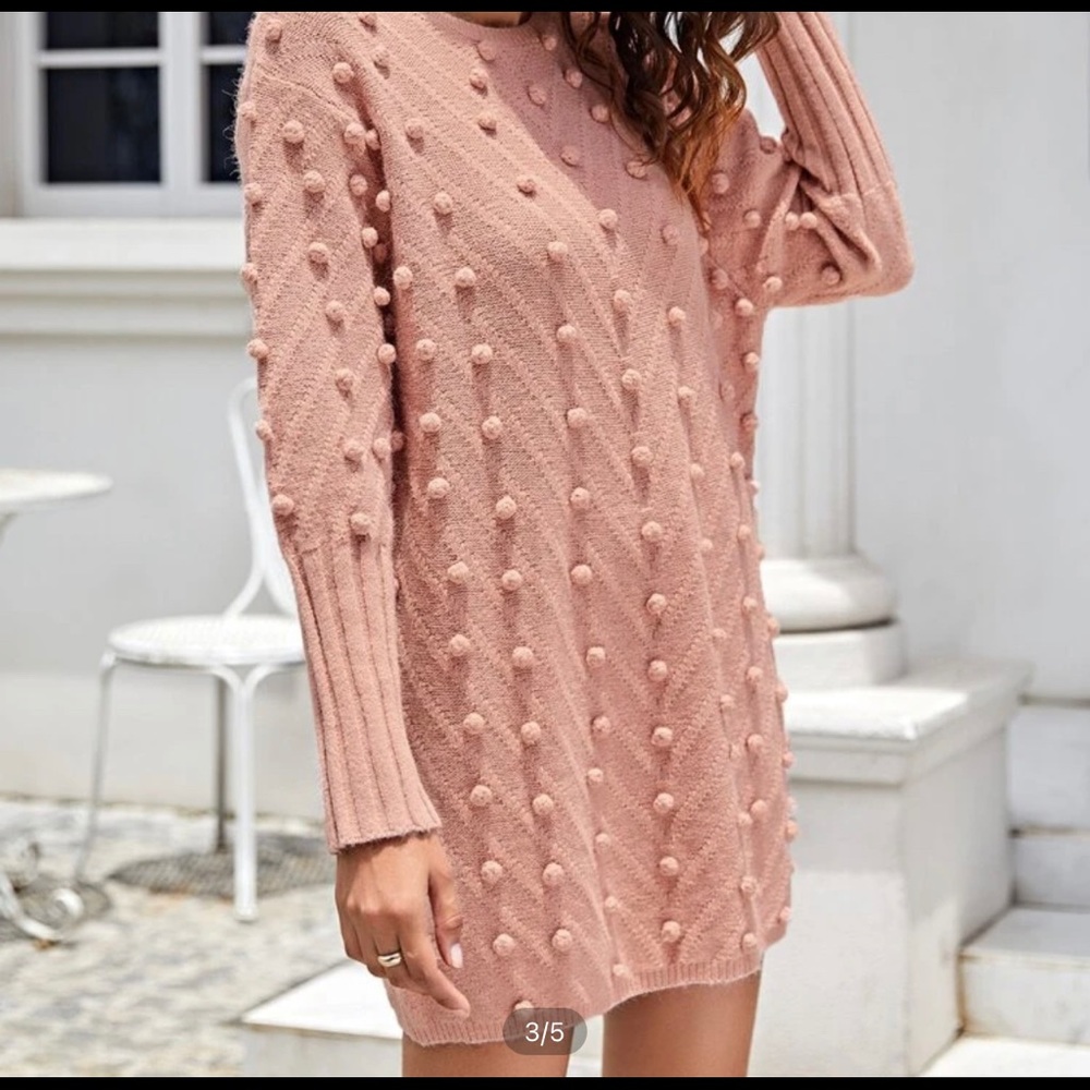 Pink sweater dress